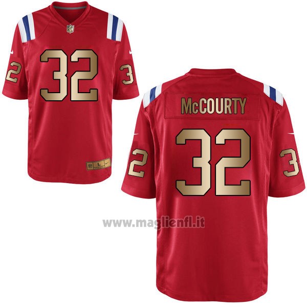 Maglia NFL Gold Game New England Patriots Mccourty Rosso